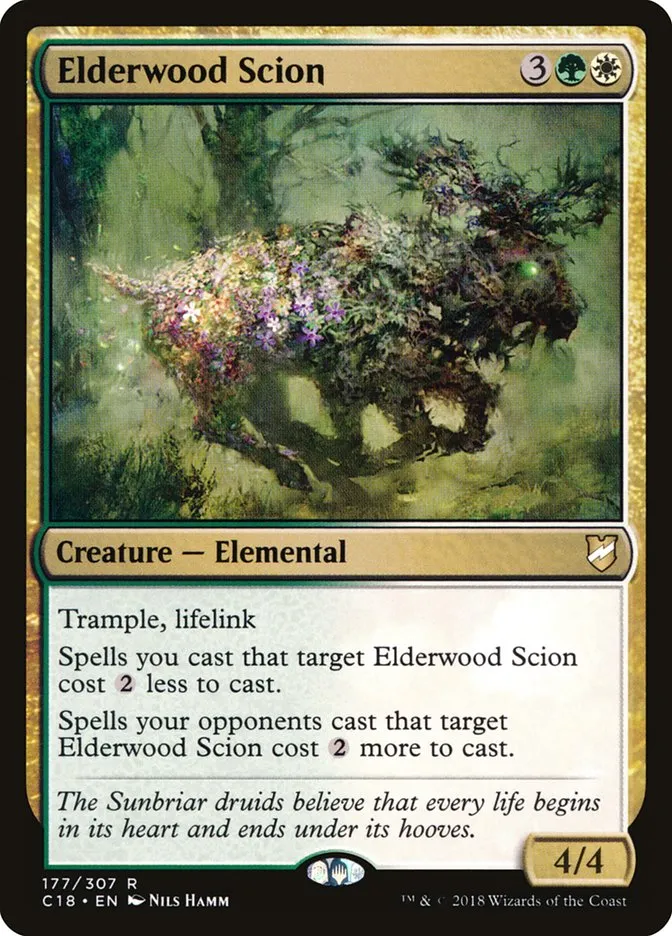 2018 Commander 2018 Elderwood Scion #177 rare card image