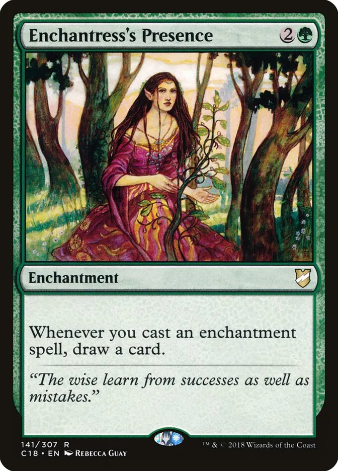 2018 Commander 2018 Enchantress's Presence #141 rare card image