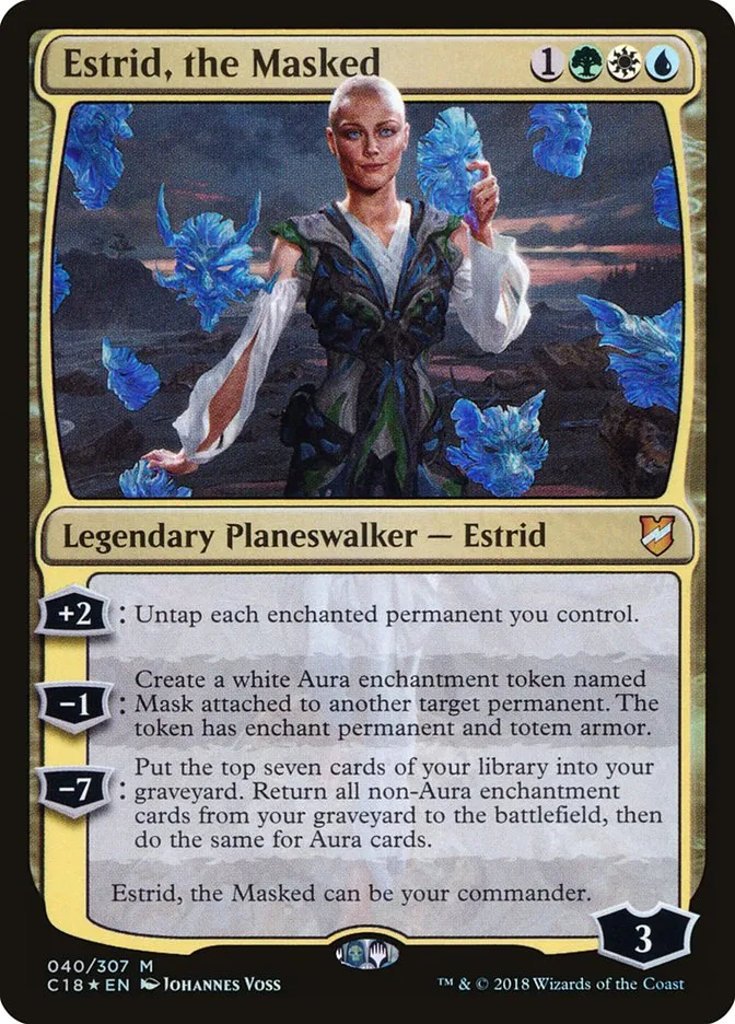2018 Commander 2018 Estrid, the Masked mythic #40 mythic card image