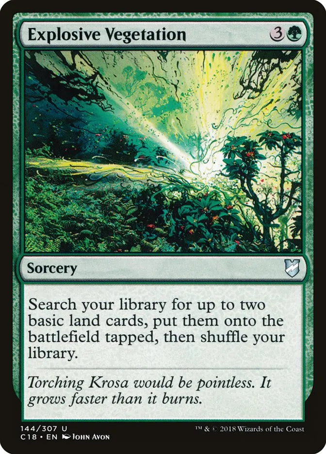 2018 Commander 2018 Explosive Vegetation uncommon #144 uncommon card image
