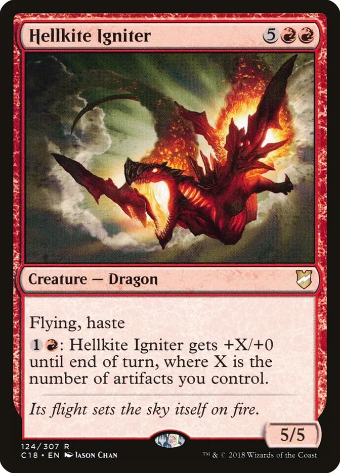 2018 Commander 2018 Hellkite Igniter rare #124 rare card image