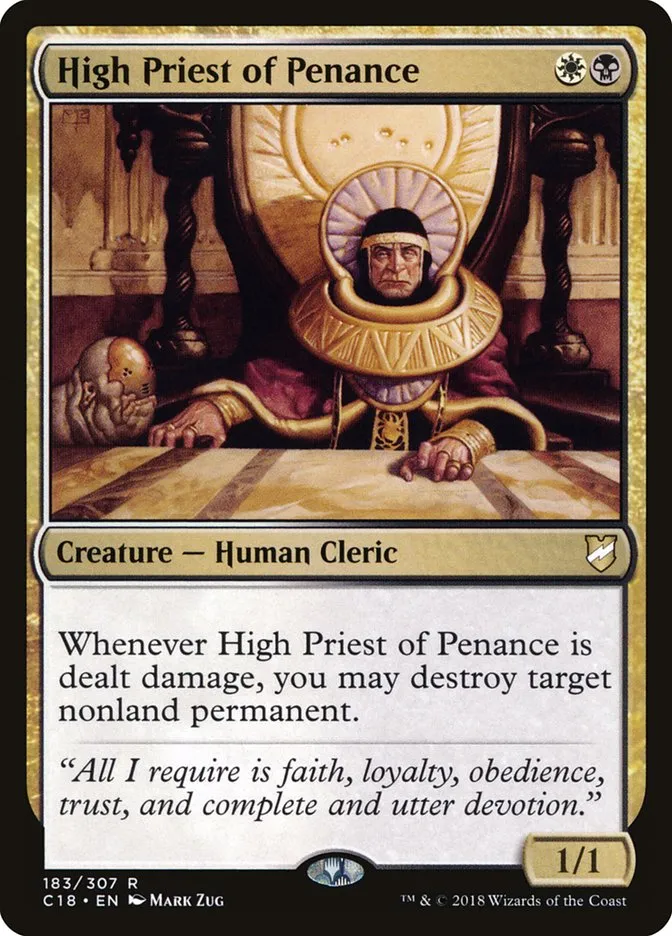 2018 Commander 2018 High Priest of Penance #183 rare card image