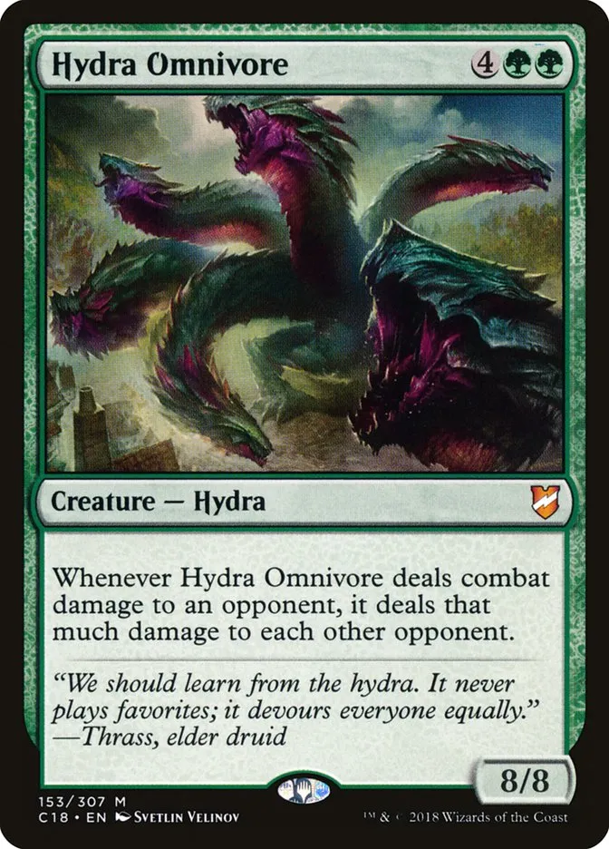 2018 Commander 2018 Hydra Omnivore mythic #153 mythic card image
