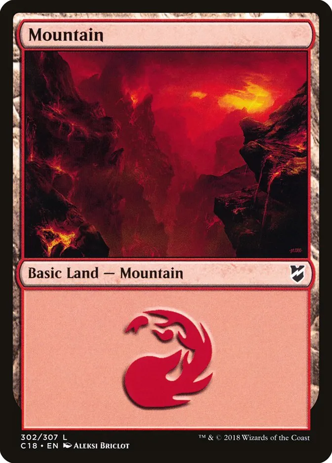 2018 Commander 2018 Mountain common #302 common card image