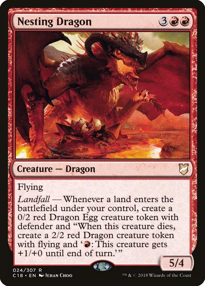 2018 Commander 2018 Nesting Dragon rare #24 rare card image