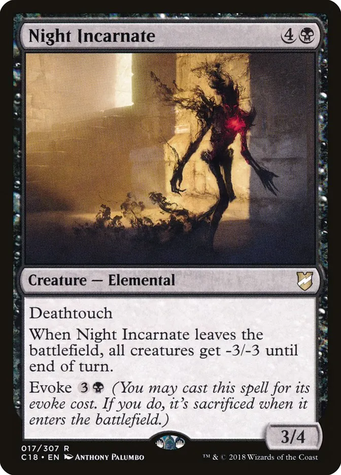 2018 Commander 2018 Night Incarnate rare #17 rare card image