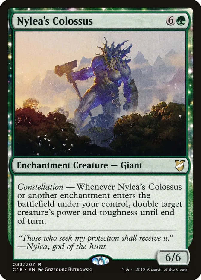 2018 Commander 2018 Nylea's Colossus #33 rare card image