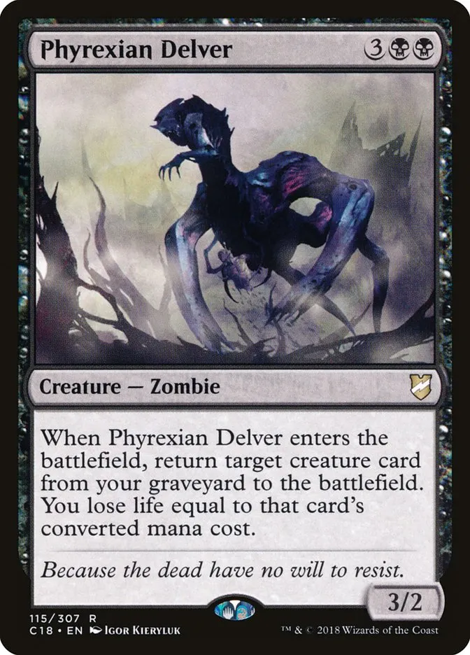 2018 Commander 2018 Phyrexian Delver rare #115 rare card image
