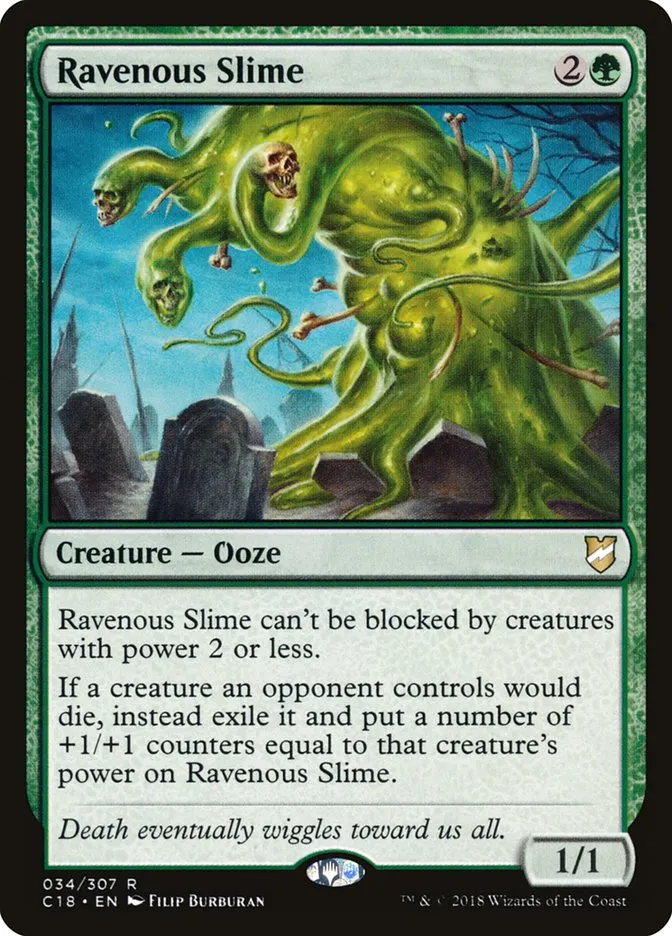 2018 Commander 2018 Ravenous Slime rare #34 rare card image