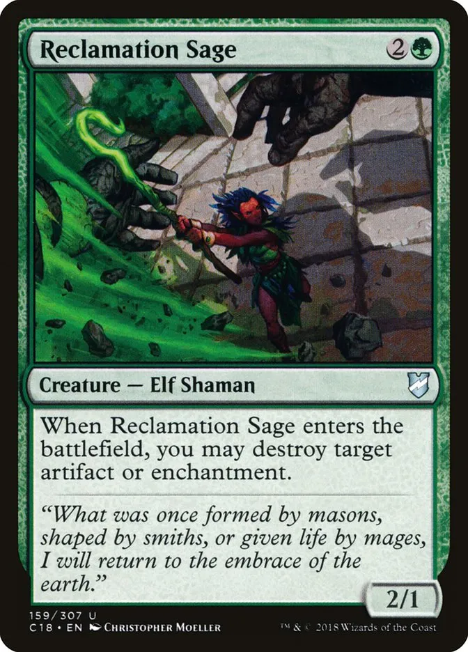 2018 Commander 2018 Reclamation Sage uncommon #159 uncommon card image
