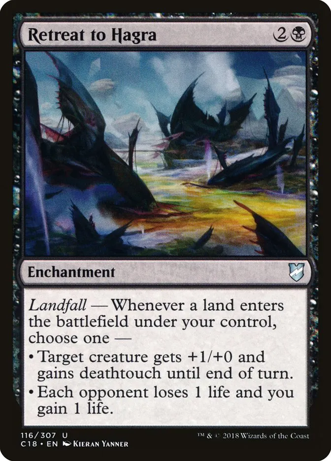 2018 Commander 2018 Retreat to Hagra #116 uncommon card image