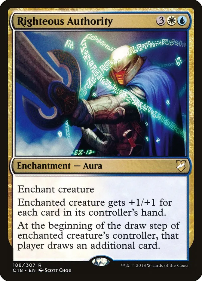 2018 Commander 2018 Righteous Authority rare #188 rare card image