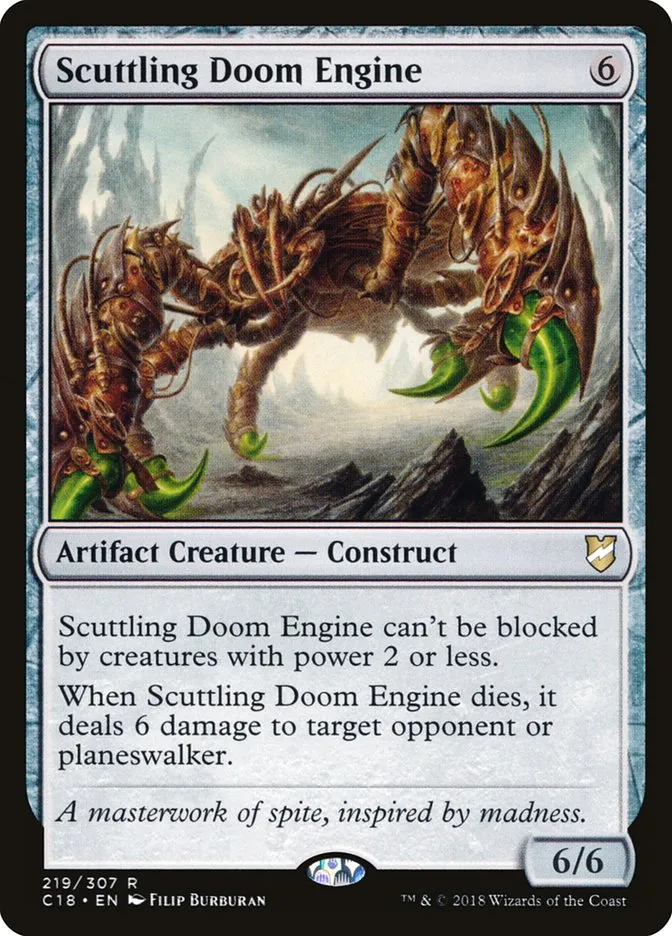 2018 Commander 2018 Scuttling Doom Engine rare #219 rare card image