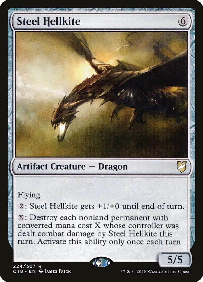 2018 Commander 2018 Steel Hellkite rare #224 rare card image