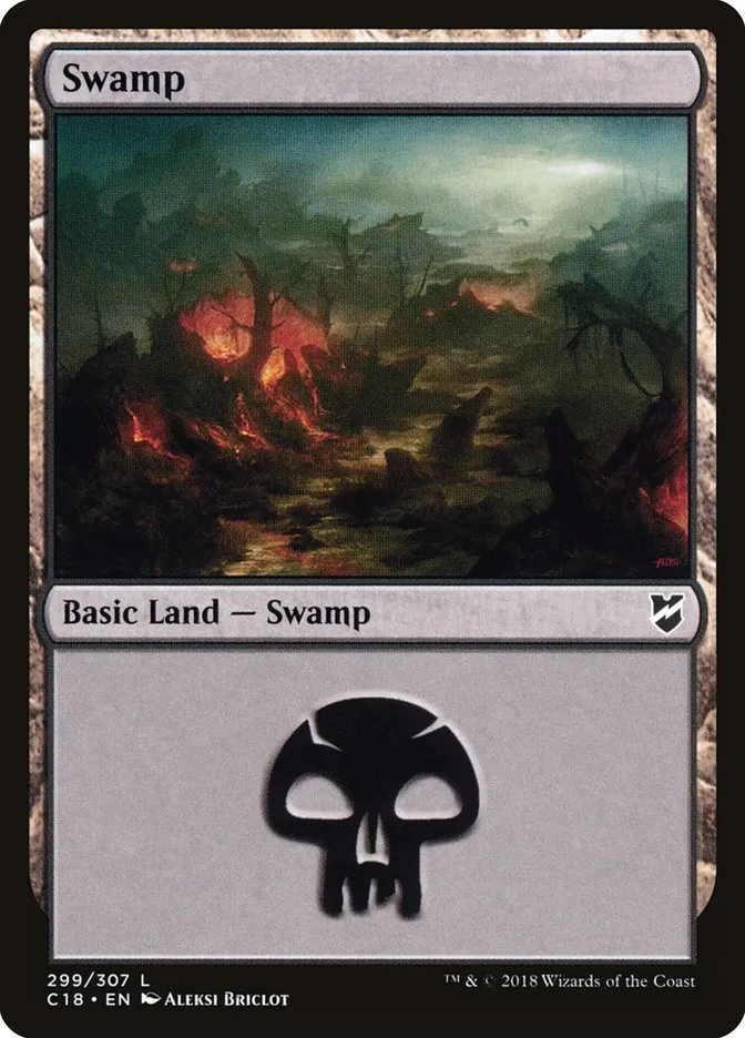 2018 Commander 2018 Swamp common #299 common card image