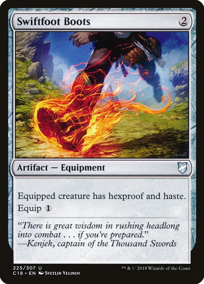 2018 Commander 2018 Swiftfoot Boots uncommon #225 uncommon card image