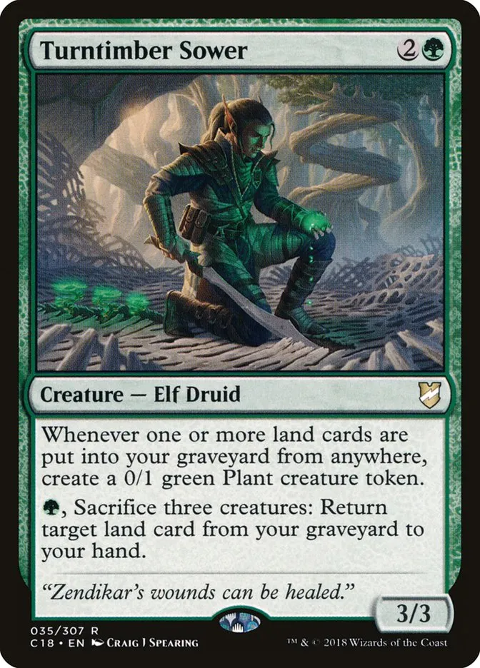 2018 Commander 2018 Turntimber Sower rare #35 rare card image