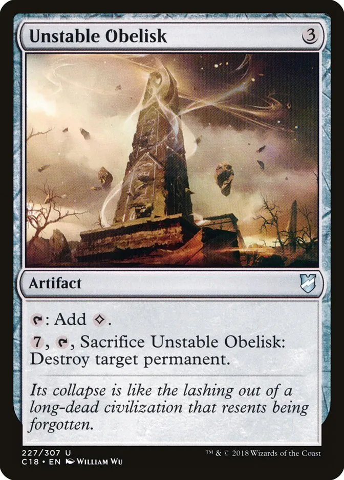 2018 Commander 2018 Unstable Obelisk uncommon #227 uncommon card image