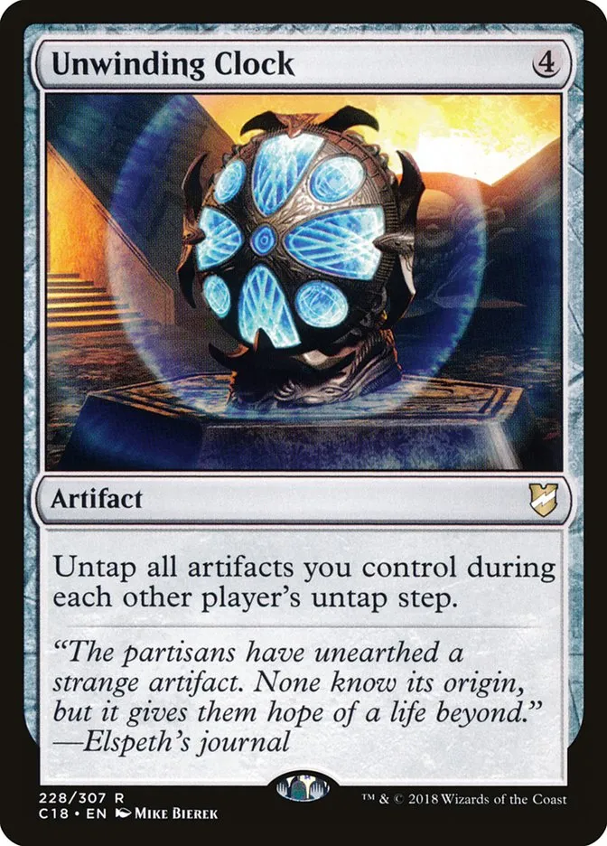 2018 Commander 2018 Unwinding Clock rare #228 rare card image
