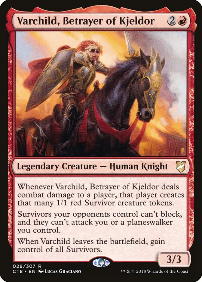 2018 Commander 2018 Varchild, Betrayer of Kjeldor #28 rare card image