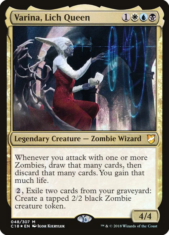 2018 Commander 2018 Varina, Lich Queen mythic #48 mythic card image