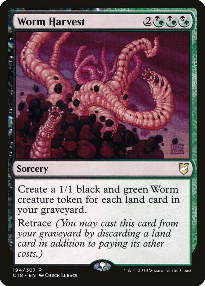 2018 Commander 2018 Worm Harvest #194 rare card image