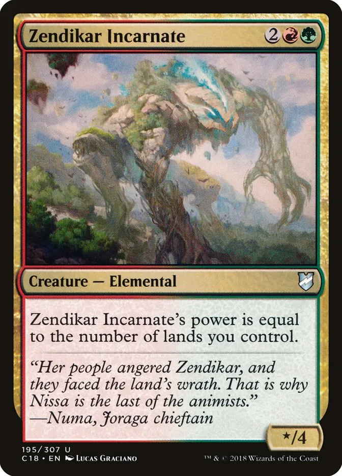 2018 Commander 2018 Zendikar Incarnate uncommon #195 uncommon card image
