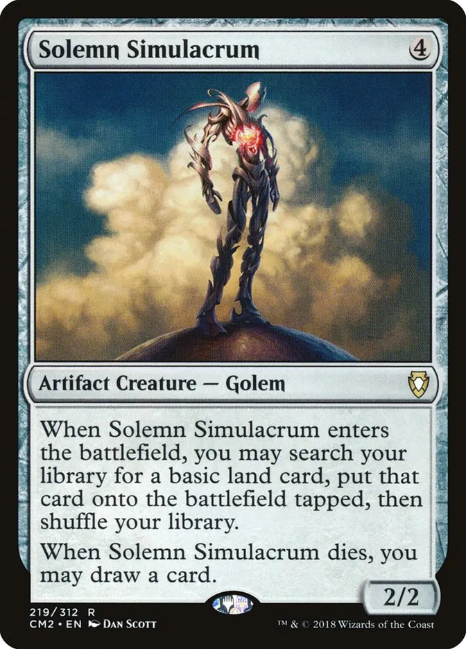 2018 Commander Anthology Volume II Solemn Simulacrum #219 rare card image
