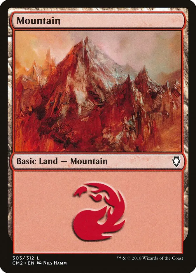 2018 Commander Anthology Volume II Mountain common #303 common card image