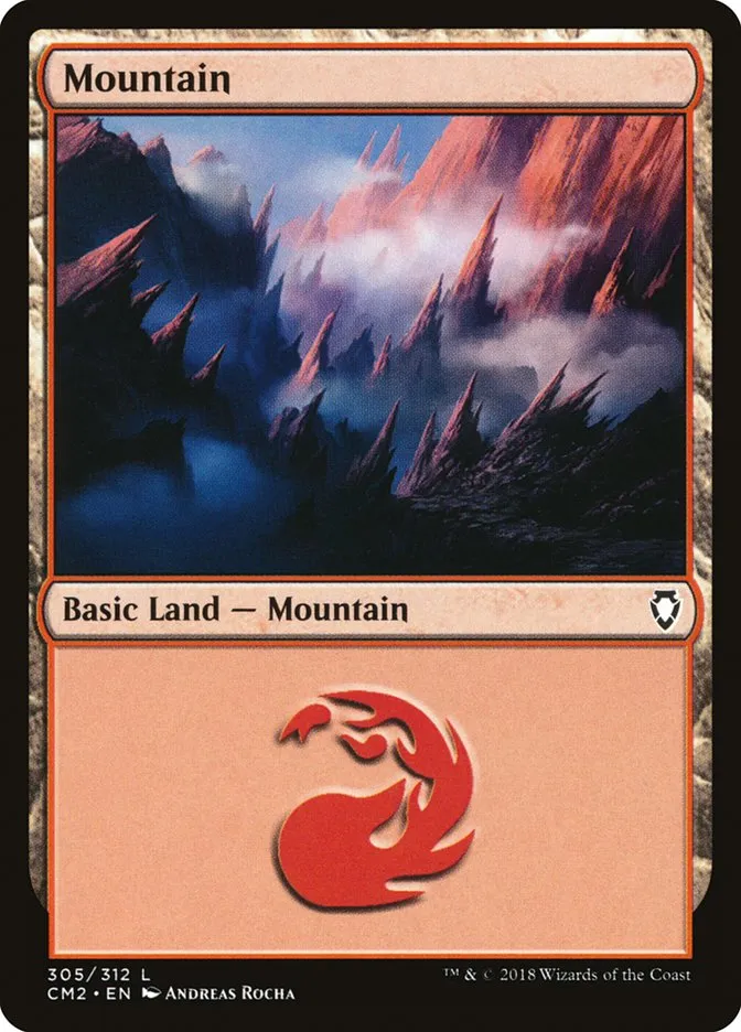 2018 Commander Anthology Volume II Mountain common #305 common card image