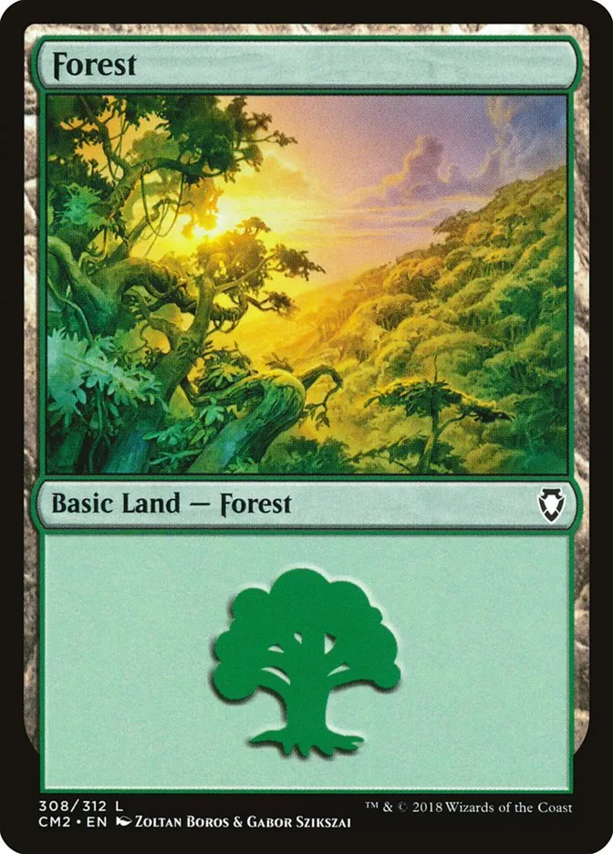 2018 Commander Anthology Volume II Forest common #308 common card image