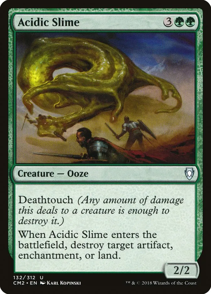 2018 Commander Anthology Volume II Acidic Slime #132 uncommon card image