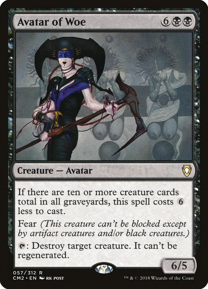 2018 Commander Anthology Volume II Avatar of Woe rare #57 rare card image