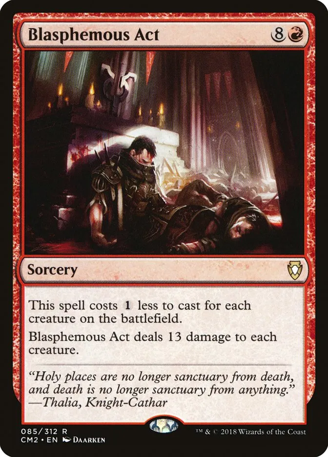 2018 Commander Anthology Volume II Blasphemous Act #85 rare card image