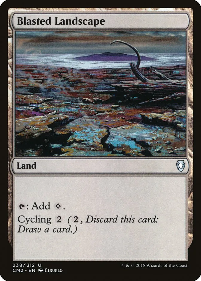 2018 Commander Anthology Volume II Blasted Landscape uncommon #238 uncommon card image