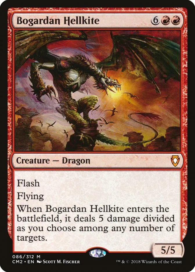 2018 Commander Anthology Volume II Bogardan Hellkite mythic #86 mythic card image