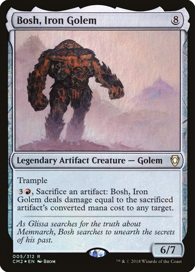 2018 Commander Anthology Volume II Bosh, Iron Golem rare #5 rare card image