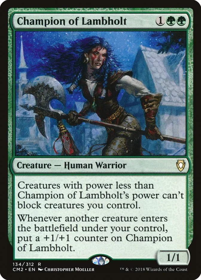 2018 Commander Anthology Volume II Champion of Lambholt #134 rare card image