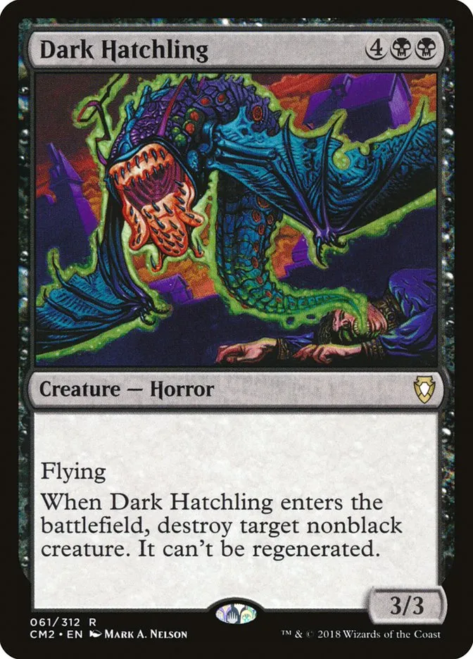 2018 Commander Anthology Volume II Dark Hatchling rare #61 rare card image