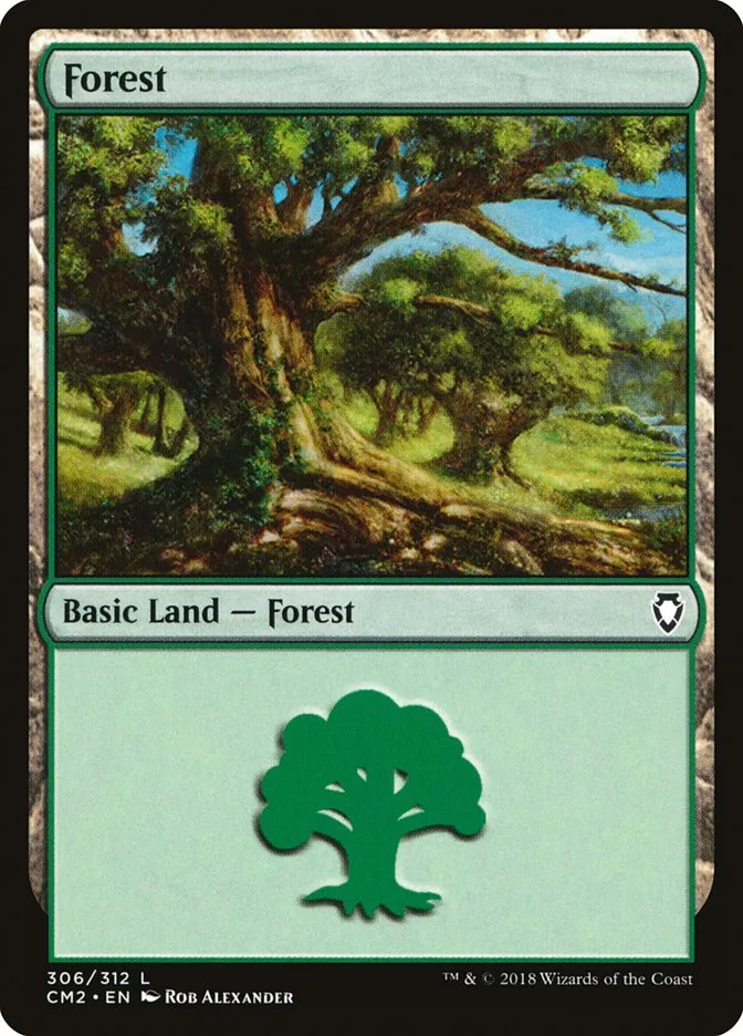 2018 Commander Anthology Volume II Forest common #306 common card image