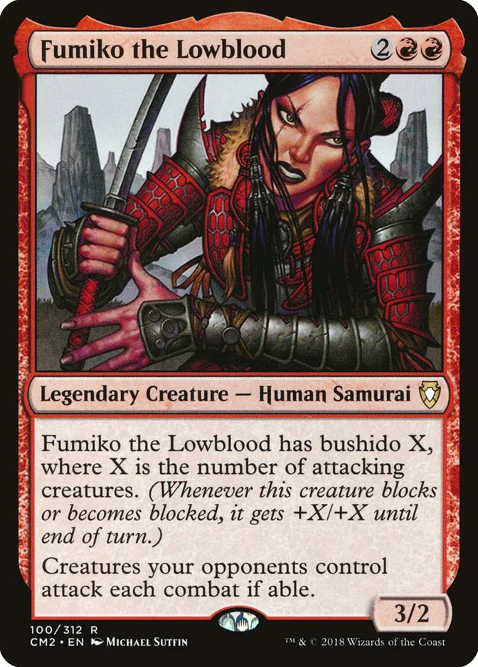 2018 Commander Anthology Volume II Fumiko the Lowblood rare #100 rare card image