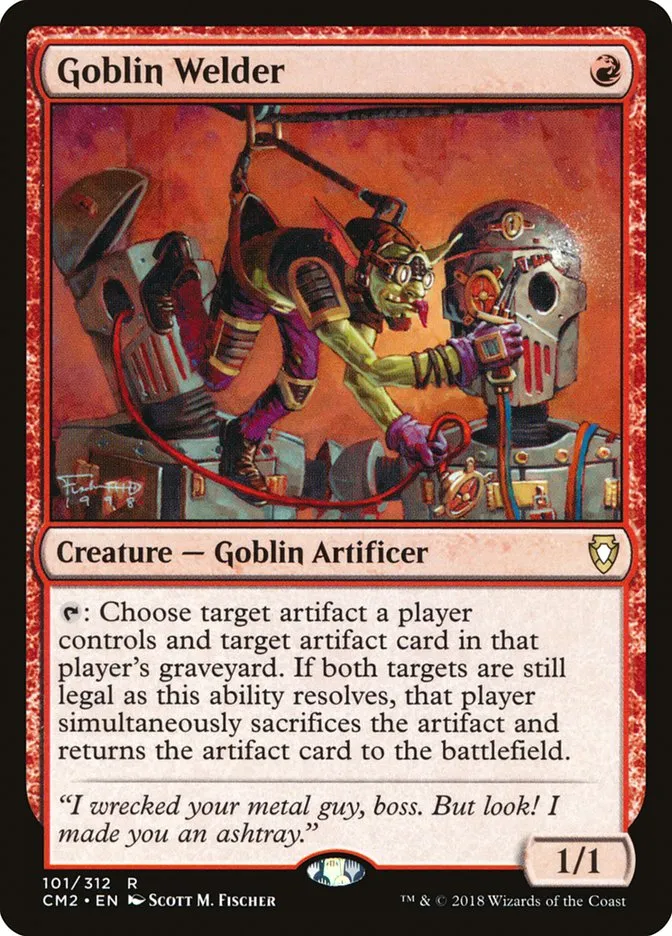 2018 Commander Anthology Volume II Goblin Welder rare #101 rare card image