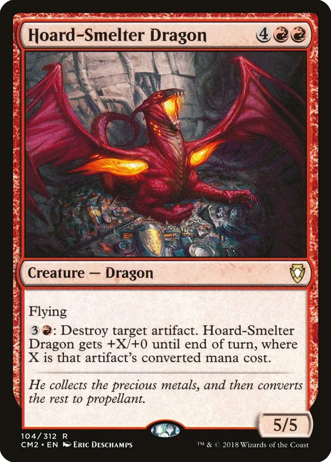 2018 Commander Anthology Volume II Hoard-Smelter Dragon rare #104 rare card image