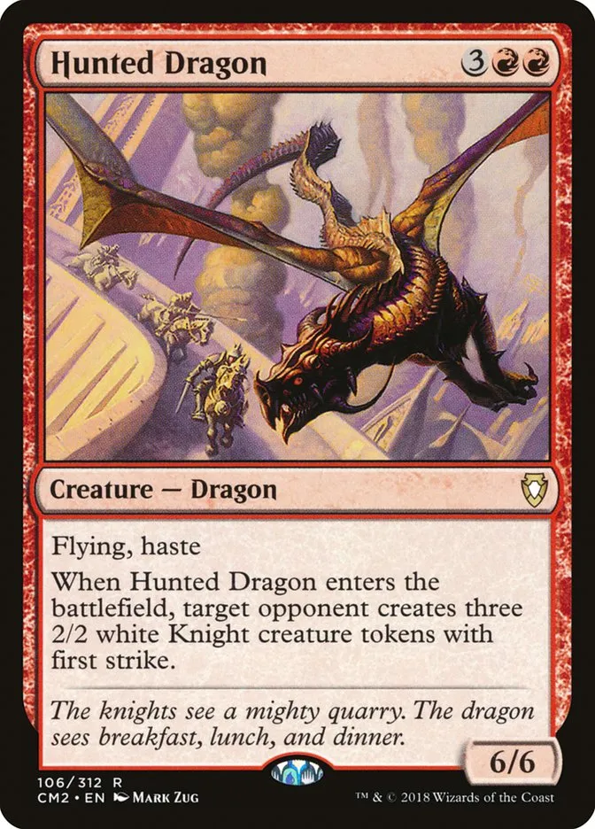 2018 Commander Anthology Volume II Hunted Dragon #106 rare card image