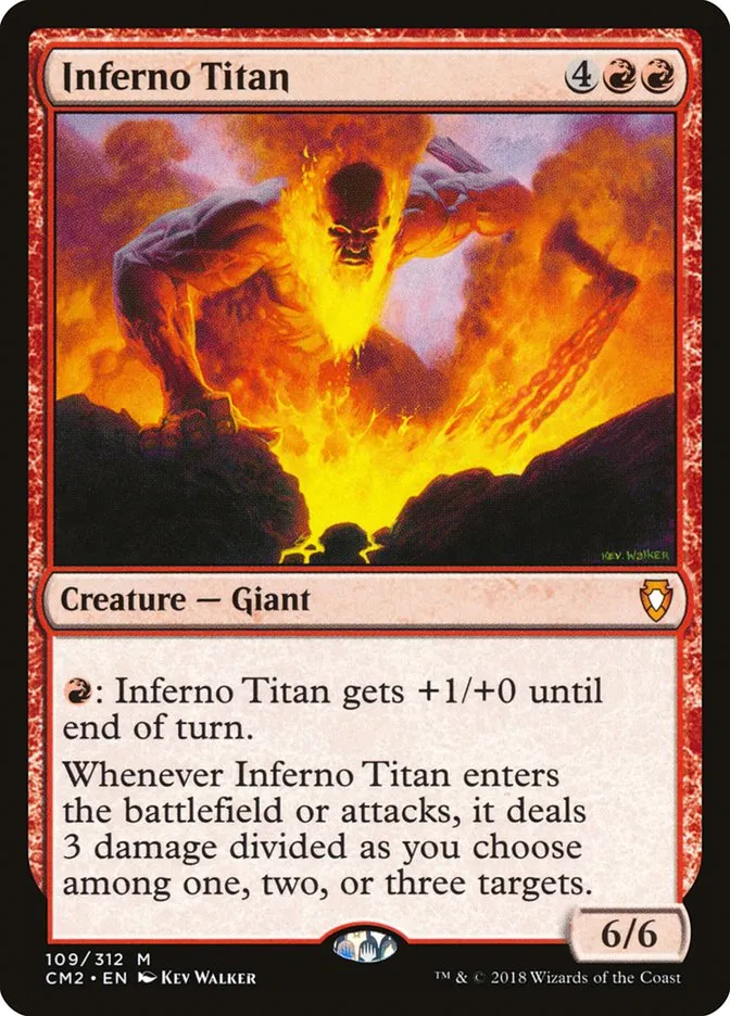2018 Commander Anthology Volume II Inferno Titan mythic #109 mythic card image