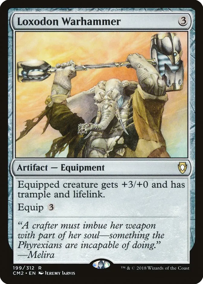 2018 Commander Anthology Volume II Loxodon Warhammer #199 rare card image