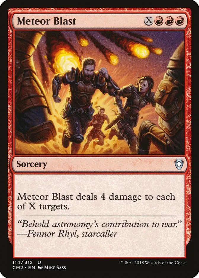 2018 Commander Anthology Volume II Meteor Blast uncommon #114 uncommon card image