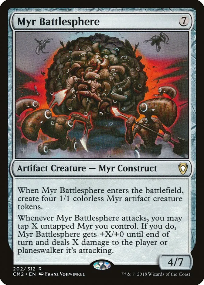 2018 Commander Anthology Volume II Myr Battlesphere #202 rare card image