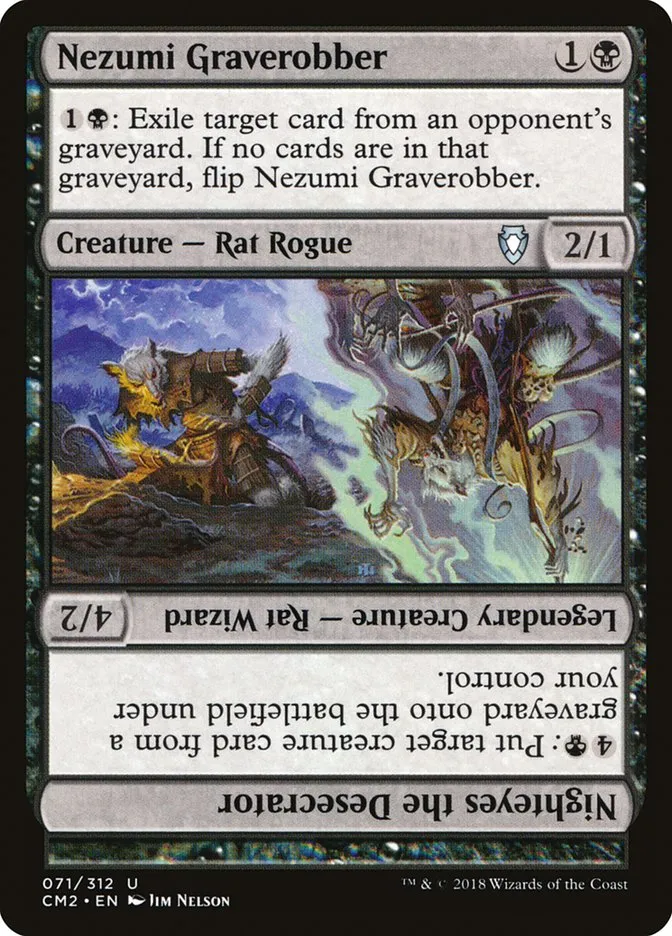 2018 Commander Anthology Volume II Nezumi Graverobber // Nighteyes the Desecrator uncommon #71 uncommon card image