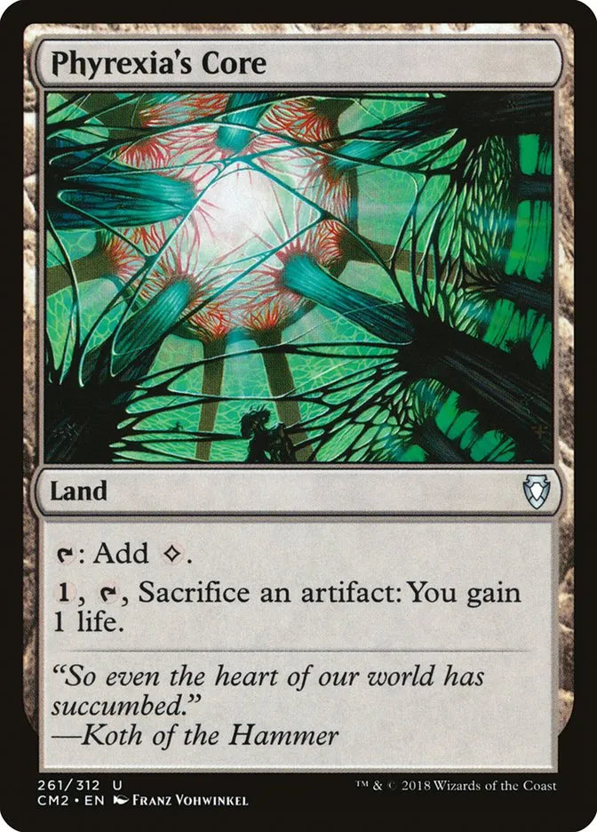 2018 Commander Anthology Volume II Phyrexia's Core uncommon #261 uncommon card image